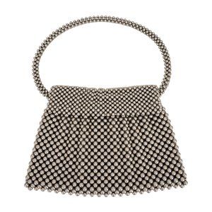 Giorgio Armani Bag Beaded Grey Pearl Encrusted New